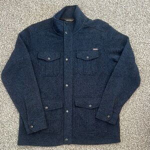 Eddie Bauer Navy Field Utility Sweater Jacket Large Excellent